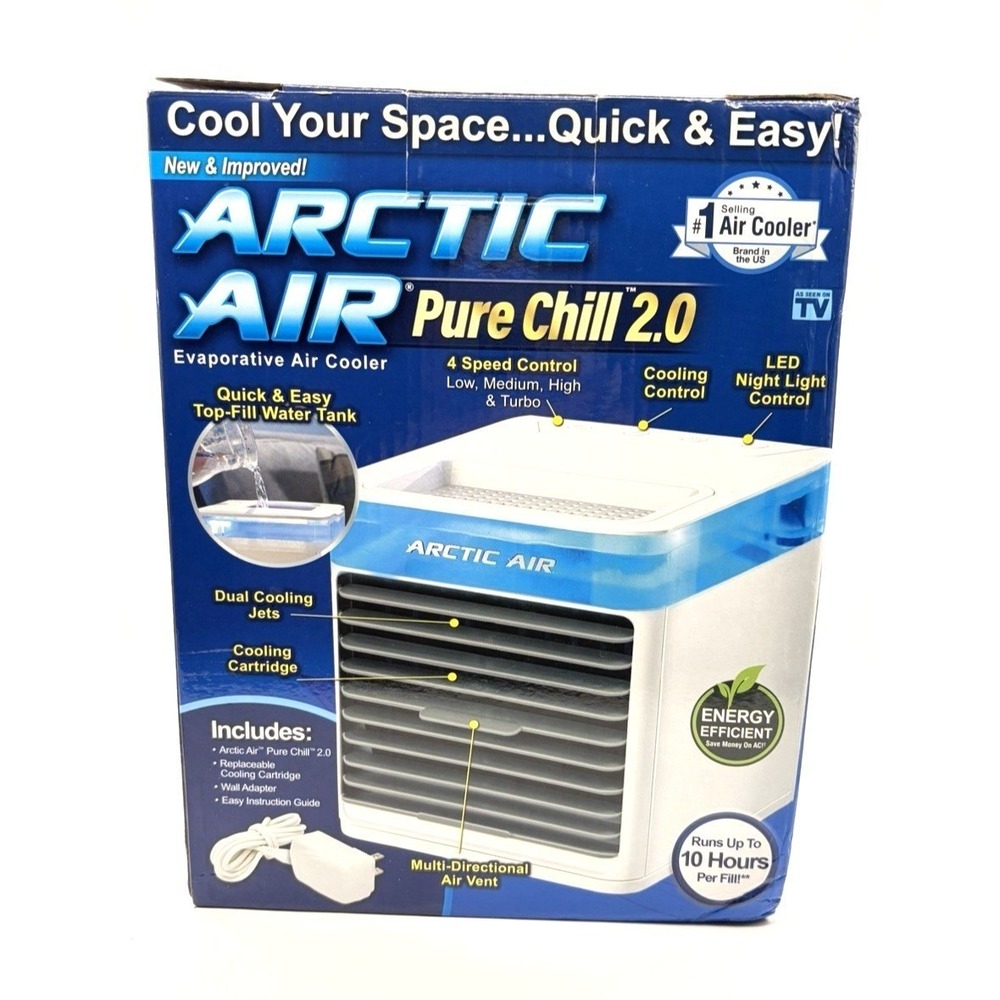 Arctic Air Pure Chill 2.0 Evaporative Personal Cooler Portable Fan New Open Box‎
